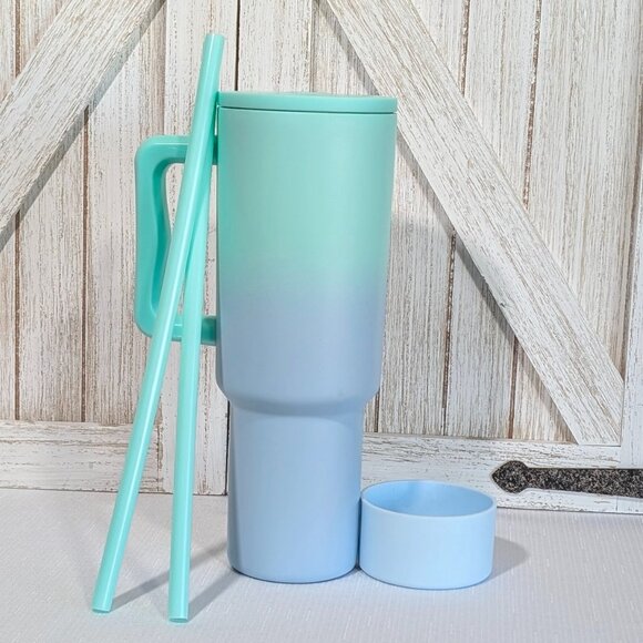 Simple Modern Cool Mint Ombre 40 oz Trek Tumbler with Handle NIB - Picture 3 of 11